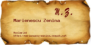 Marienescu Zenina névjegykártya